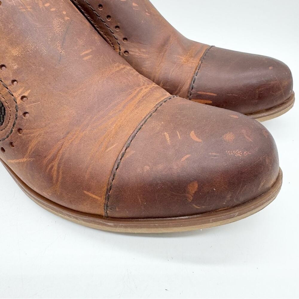 Korks Gertrude Double Gore Slip On Low Stacked Heel Mule‎ Shoes Brown Size 10 - Picture 2 of 10